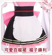 Anime Cosplay Costume Kanroji Mitsuri Kibutsuji Kimono Maid Uniforms Blade Kochou Shinobu Kamado Nezuko Dress Cosplay
