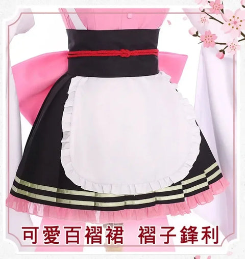 Anime Cosplay Costume Kanroji Mitsuri Kibutsuji Kimono Maid Uniforms Blade Kochou Shinobu Kamado Nezuko Dress Cosplay