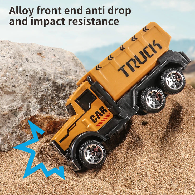 6-Piece Diecast Construction Vehicle Set – Alloy Loader, Tractor, Excavator & Trucks for Kids