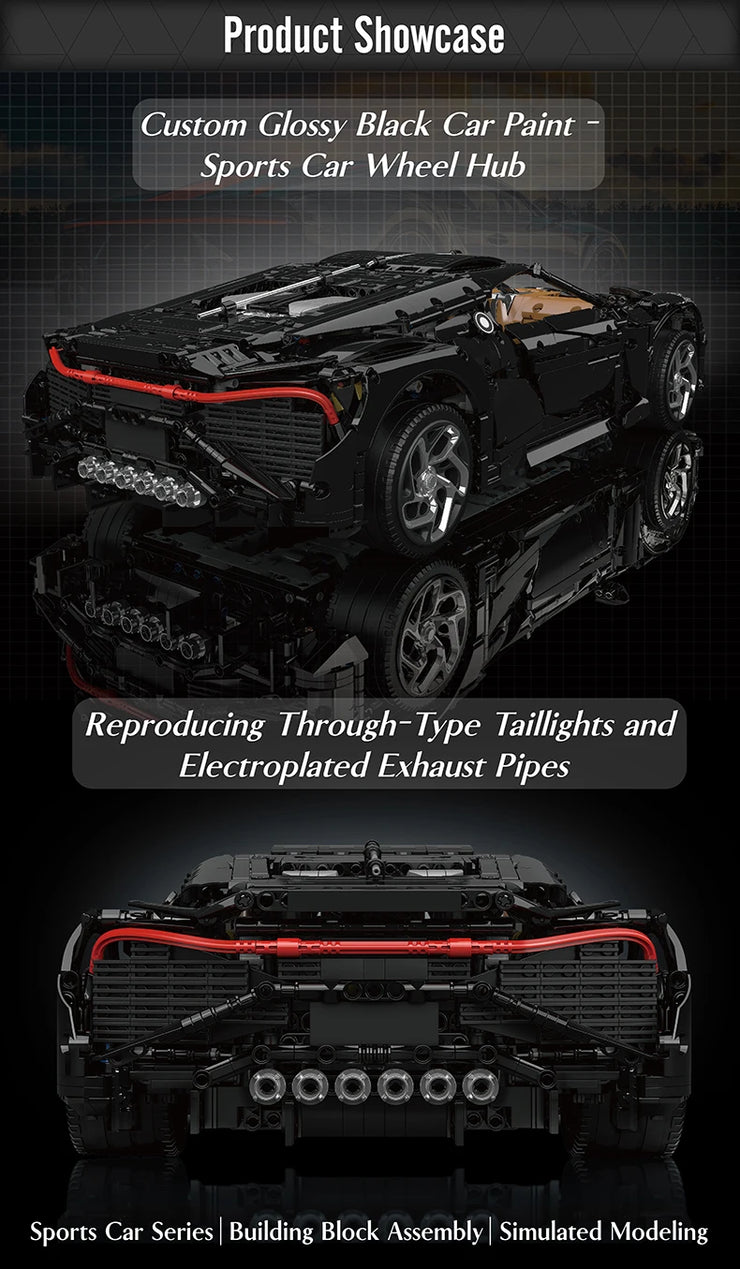 MOC 13163 High-Tech Super Car La Voiture Noire Building Blocks 4688 Pcs