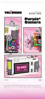Retro DSLR Camera Assembly 500+ pieces Building Block Detachable Mechanical Trendy Punk Style Model