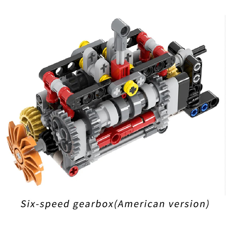 MOC DIY Electric Motor & Gearbox Kit – Technical Building Blocks for Mechanical Models
