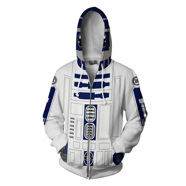 Cosplay Hoodie Jacket – Stormtrooper, Mandalorian, and Darth Vader Designs for Men’s Spring/Autumn Wear, Ideal for Halloween and Party Props