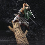 28cm Attack on Titans Levi Ackerman Action Anime Figura Kawai Eren Jaege Mikasa Ackerman The Armored Titan Figure