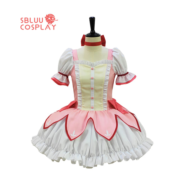 SBluuCosplay Kaname Madoka Costume – Upgraded Puella Magi Madoka Magica Dress for Halloween and Cosplay Events