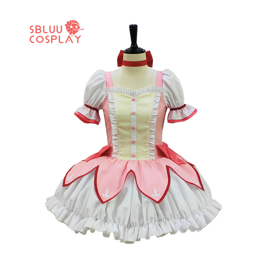 SBluuCosplay Kaname Madoka Costume – Upgraded Puella Magi Madoka Magica Dress for Halloween and Cosplay Events