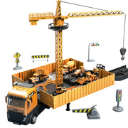 Alloy Construction Vehicle Set – Bulldozer, Crane, Excavator & Truck Models for Kids