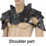 Medieval Ancient Greek Roman Gladiator PU Leather Cuirass – Viking Warrior Chest and Shoulder Armor Steampunk Breastplate for LARP Costume
