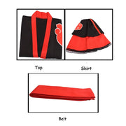 Lolita Anime Dress for Women – Cosplay Costume Featuring Akatsuki Kimono and Uchiha Sasuke Maid Dress Styles