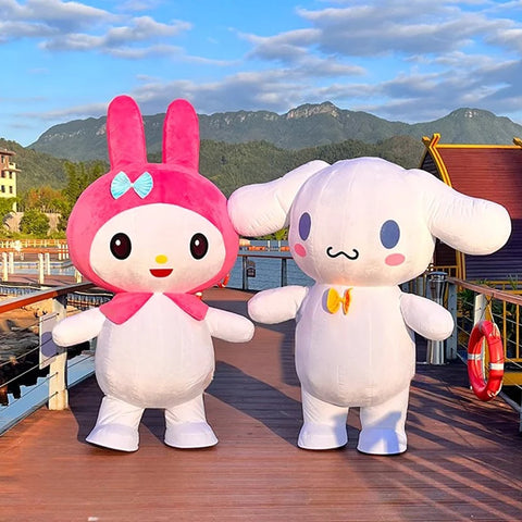 Giant Kuromi & My Melody Mascot Costume – Inflatable Hello Kitty Character Cosplay for Advertising, Carnival & Events