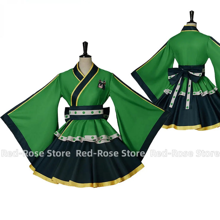 Froppy Cosplay Frog Tsuyu Asui Costume Fantasy Dress Kimono Lolita Maid Cosplay Uniform Outfits Women Suit