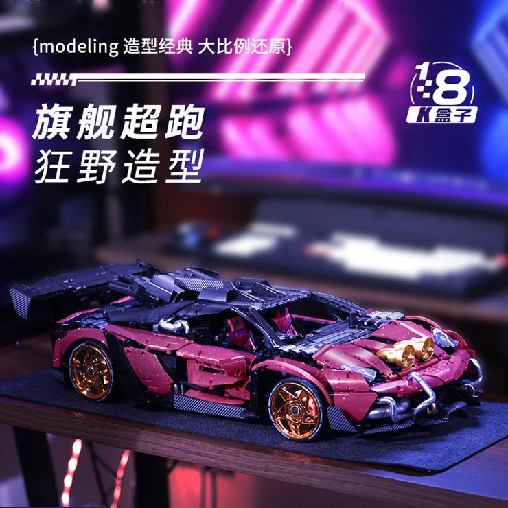 MOC Technical Modified SVJ Sports Car Building Bricks 3950 Pcs