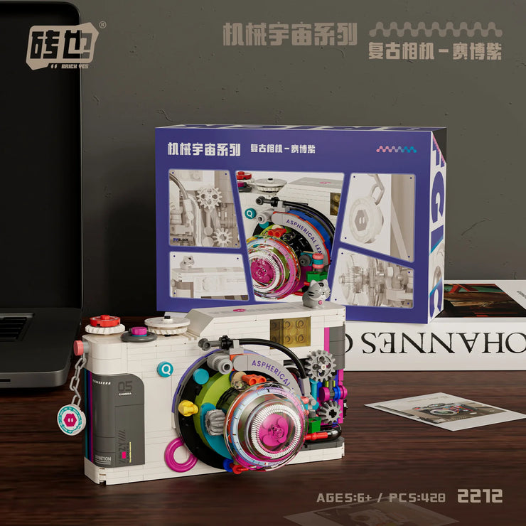 Retro DSLR Camera Assembly 500+ pieces Building Block Detachable Mechanical Trendy Punk Style Model