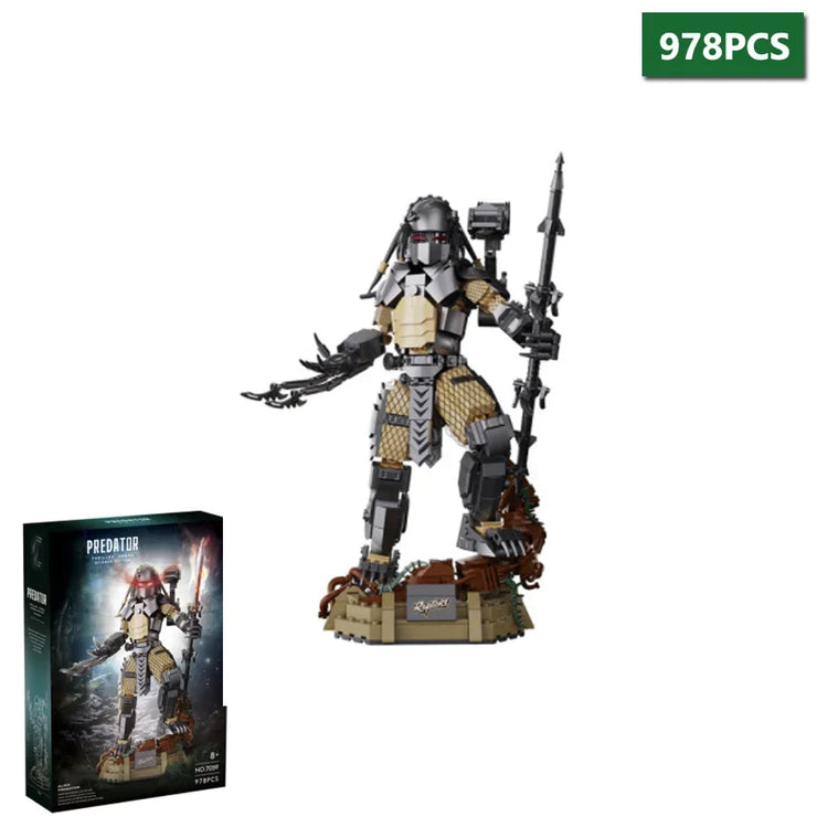 978-Piece Alien Warrior Building Block Set – Creative Assembled Ornament with Joint Mobility, Educational DIY Monster MOC Toy Bricks