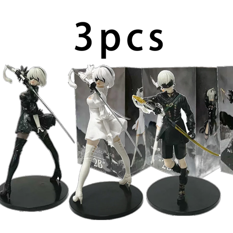 NieR: Automata YoRHa Type A2, 2B & 9S PVC Figure Set – Anime Collectible Statues