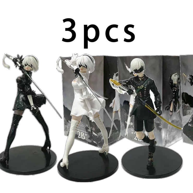 NieR: Automata YoRHa Type A2, 2B & 9S PVC Figure Set – Anime Collectible Statues
