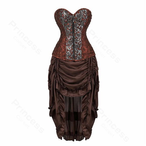 Steampunk Pirate Costume for Women – Cagalli Yulia cosplay Leather Corset Top with Drawstring Skirt Plus Size