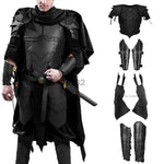 Medieval Steampunk Victoria Knight Pirate Costume – Leather Vest Armor with Body, Shoulder Pauldrons for Men’s LARP and Cosplay