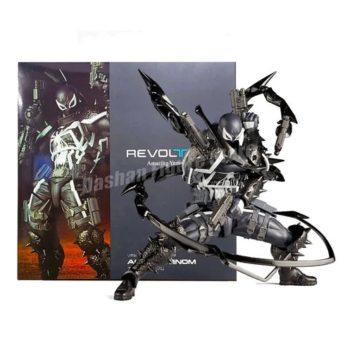 Amazing Yamaguchi Revoltech Agent Venom Action Figure – Superhero Eugene Thompson Model Toy, Perfect Gift Collection