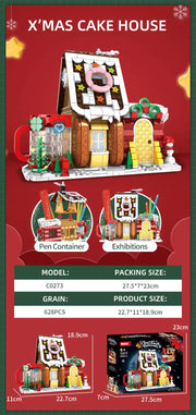 1084pcs New City Creativity Winter Village Christmas House Christmas ART House Model Building Blocks Bricks Kids Toys Christmas Gifts