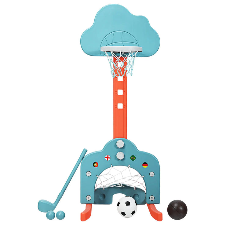 ERGOMASTER Basketball Hoop Set Stand 3-In-1 Sports Kid Center