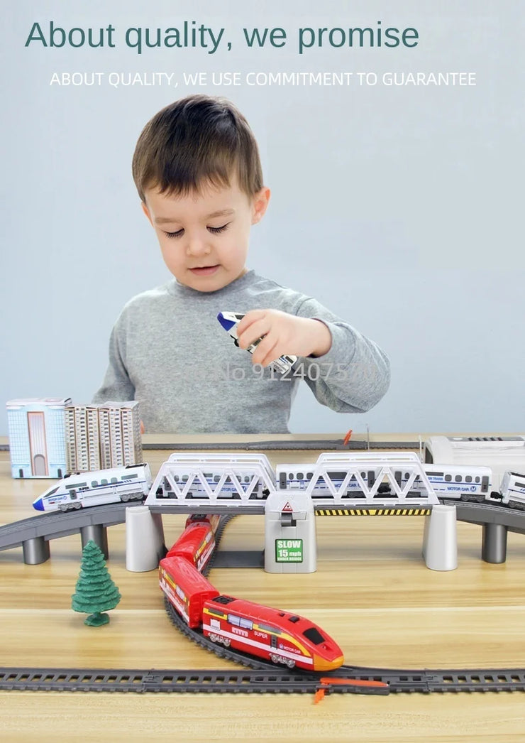 Electric High-Speed Train Set – Harmony Model with DIY Railway Tracks for Kids