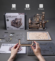 Robotime ROKR Marble Spaceport Electric Model Kit – 3D Wooden Puzzle