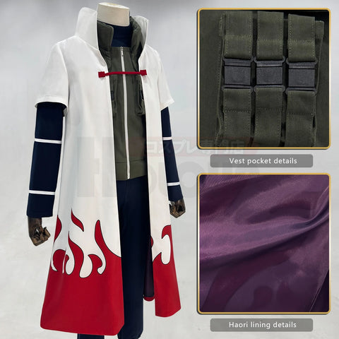 HOLOUN Anime Namikaze Minato Cosplay Costume Cloak Vest