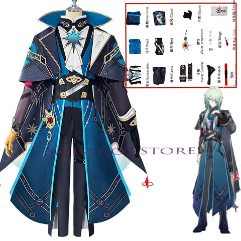 Anaxagoras Cosplay Costume – Honkai: Star Rail Uniform with Wig from Grove of Epiphany Amphoreus for Men and Women, Ideal for Halloween Events