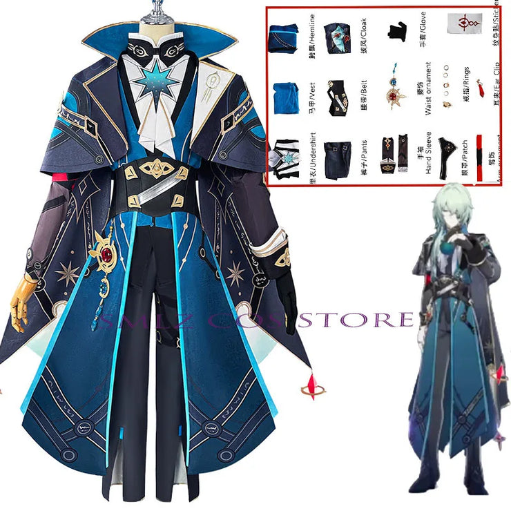 Anaxagoras Cosplay Costume – Honkai: Star Rail Uniform with Wig from Grove of Epiphany Amphoreus for Men and Women, Ideal for Halloween Events