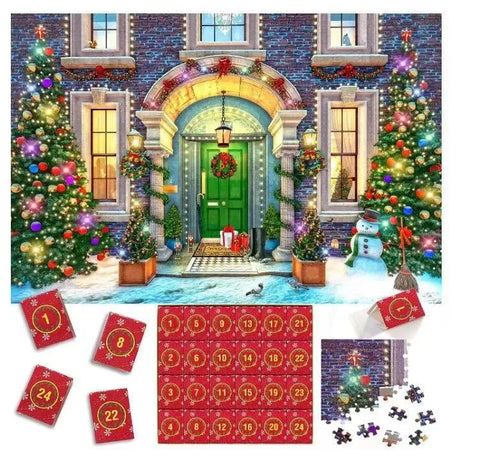 Christmas Advent Calendar Building Block Countdown 24 Days Xmas Christmas Tree Santa Deer Bricks Model Toys For Xmas Kids Gift