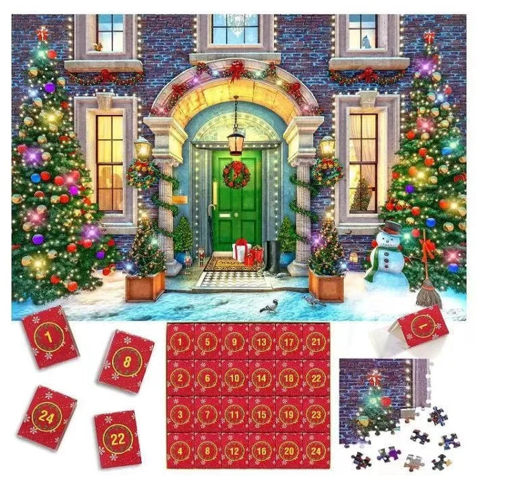 Christmas Advent Calendar Building Block Countdown 24 Days Xmas Christmas Tree Santa Deer Bricks Model Toys For Xmas Kids Gift