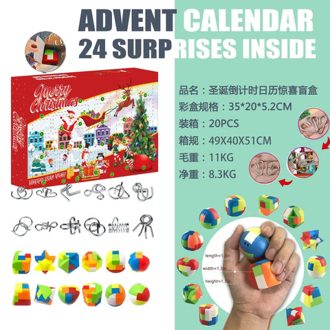 Christmas Advent Calendar Box Princess Dress Up Headwear Jewelry Set cute unicorn toys 24Days Countdown Calendar Xmas Gifts