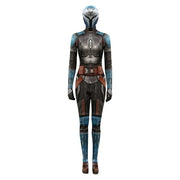 Mandalorian Jumpsuit with Head Cover 3D Bodysuit Cosplay Costume Halloween Masquerade Performance Outfits for Adult Kids