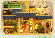 Big DIY Wooden Dollhouse with Furniture & Lights – Chinese Style Villa Miniature Kit