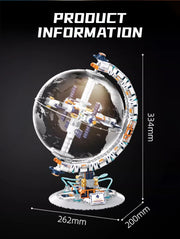 Creative Technology Space Station Transparent Globe Building Set – High-Tech Construction Bricks