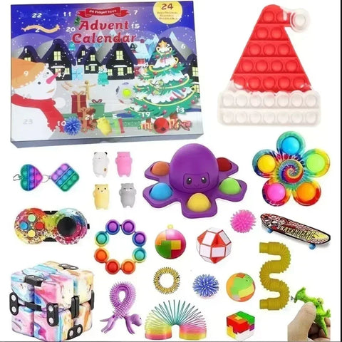 Christmas Advent Calendar Box Princess Dress Up Headwear Jewelry Set cute unicorn toys 24Days Countdown Calendar Xmas Gifts