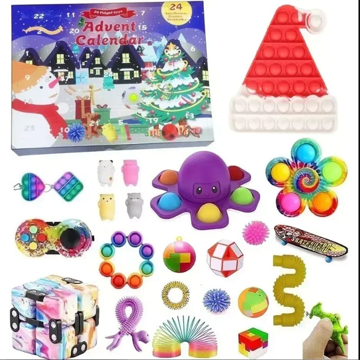Christmas Advent Calendar Box Princess Dress Up Headwear Jewelry Set cute unicorn toys 24Days Countdown Calendar Xmas Gifts
