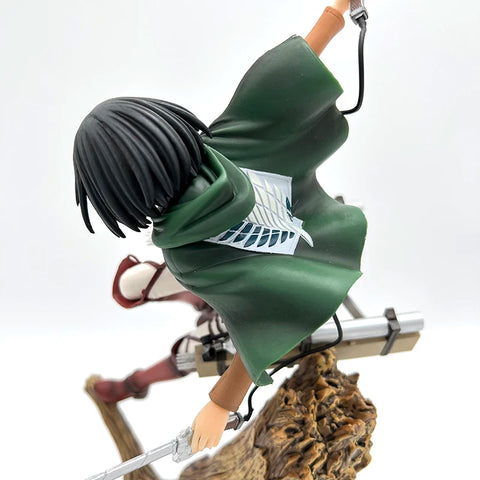 28cm Attack on Titans Levi Ackerman Action Anime Figura Kawai Eren Jaege Mikasa Ackerman The Armored Titan Figure