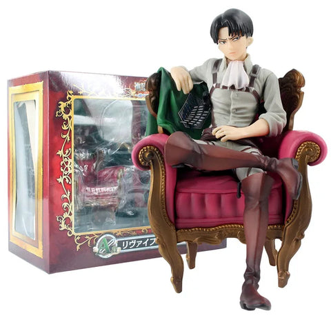 28cm Attack on Titans Levi Ackerman Action Anime Figura Kawai Eren Jaege Mikasa Ackerman The Armored Titan Figure