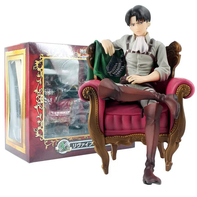 28cm Attack on Titans Levi Ackerman Action Anime Figura Kawai Eren Jaege Mikasa Ackerman The Armored Titan Figure