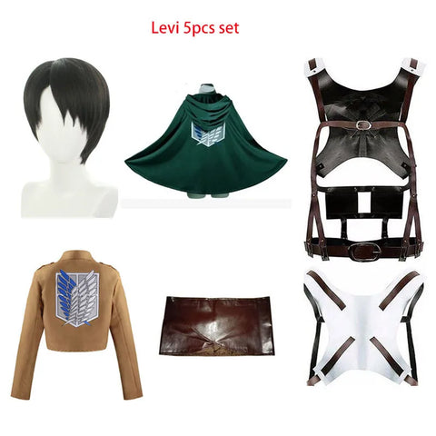 Cosplay Anime Levi Ackerman Mikasa Ackerman Cosplay Costume Eren Jaeger Outfits Hange Zoe Cosplay CostumeFull Set