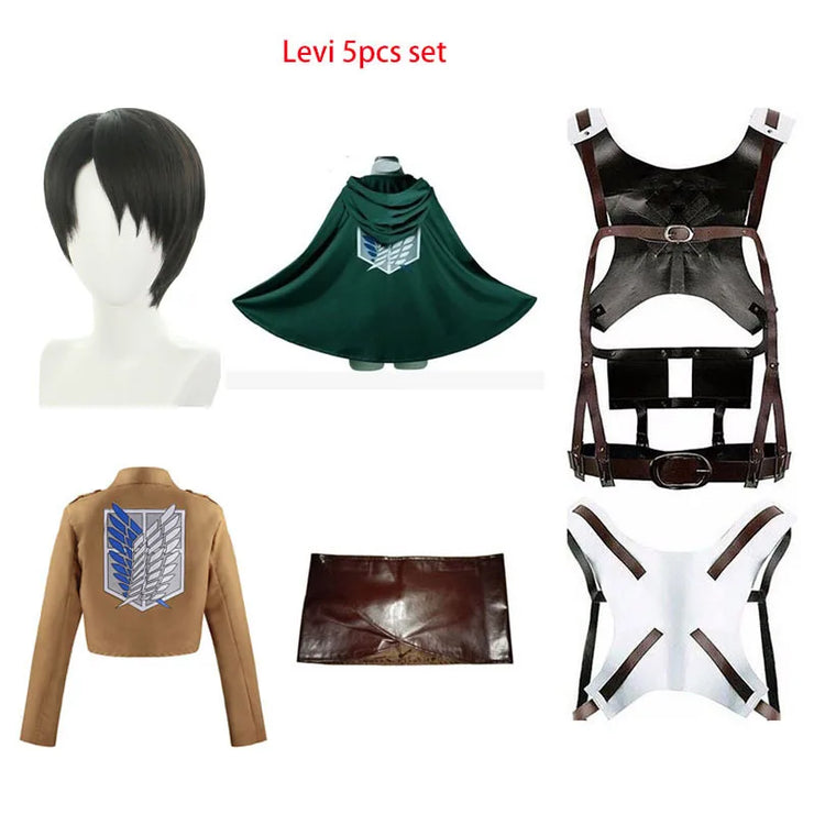 Cosplay Anime Levi Ackerman Mikasa Ackerman Cosplay Costume Eren Jaeger Outfits Hange Zoe Cosplay CostumeFull Set