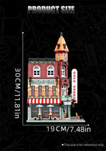 1456/1950/2225 pcs European Market Street Café Villa Store House MINI Bricks Building Blocks City Street View Scene Model