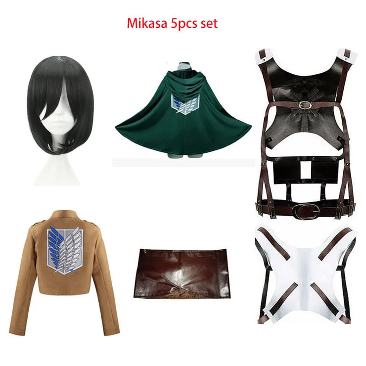Cosplay Anime Levi Ackerman Mikasa Ackerman Cosplay Costume Eren Jaeger Outfits Hange Zoe Cosplay CostumeFull Set