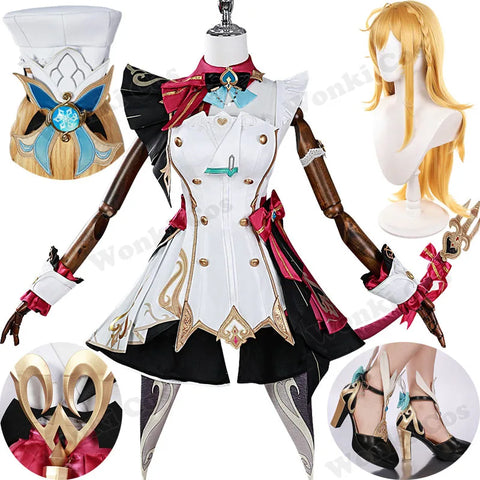 Fontaine Escoffier Cosplay Costume – Game-Inspired Outfit with Wig and Shoes for Women’s Role Play and Party Events