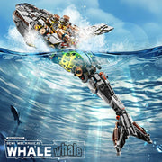 Technical Mechanical Whale Sea Life Animal World Assembly Building Blocks Bricks Set With Light