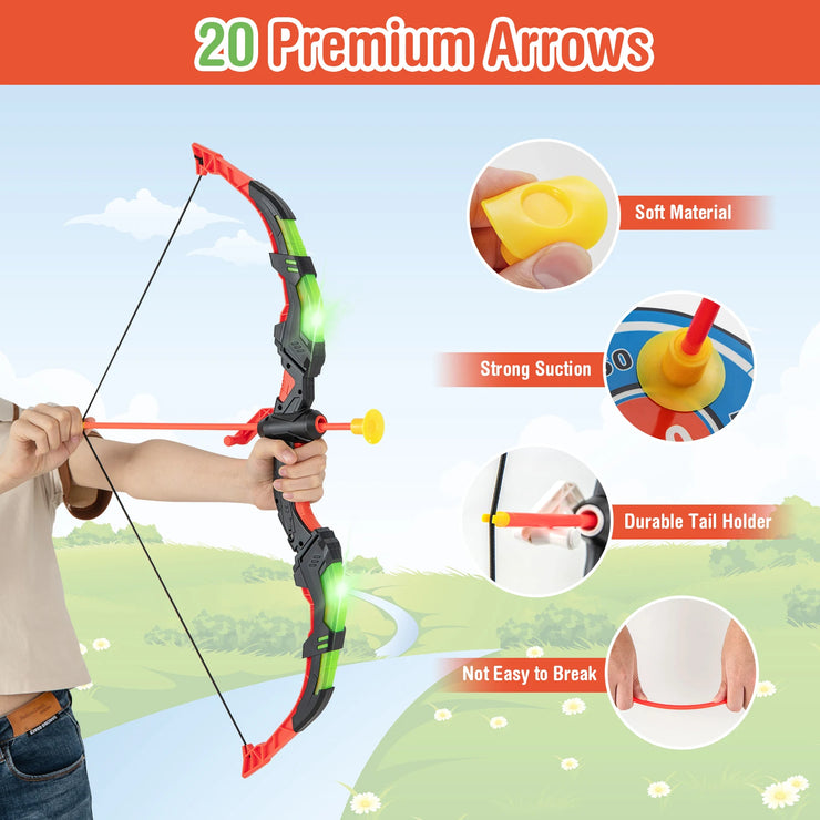 DORTALA Kids Bow and Arrow Set with 20 Suction Cup Arrows