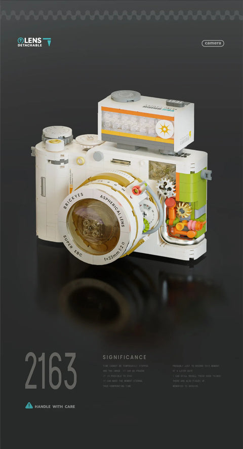 Retro DSLR Camera Assembly 500+ pieces Building Block Detachable Mechanical Trendy Punk Style Model