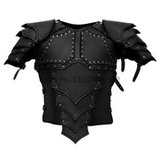 Medieval Steampunk Victoria Knight Pirate Costume – Leather Vest Armor with Body, Shoulder Pauldrons for Men’s LARP and Cosplay